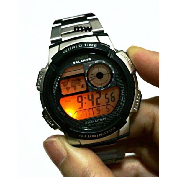 ZEGAREK MĘSKI CASIO AE-1000WD 1A (zd073h) - WORLD TIME + BOX